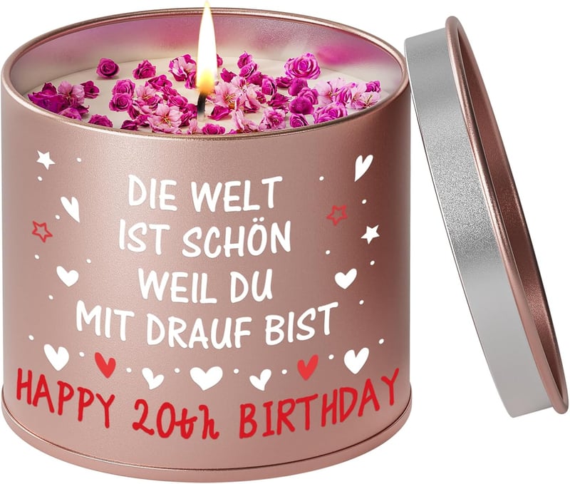 20. Geburtstag Kerze aus Metall für Frauen, Geschenke für Mama und Schwester