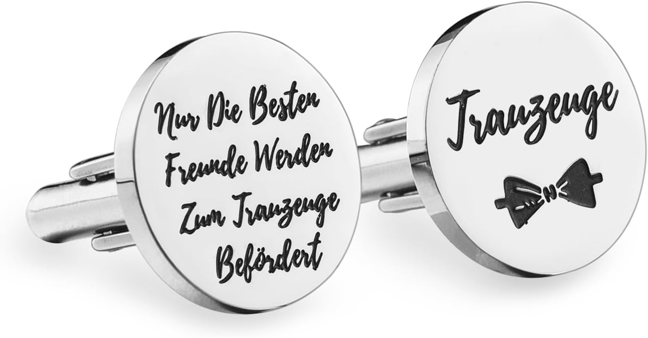 Manschettenknöpfe aus Edelstahl für den Trauzeugen zur Hochzeit