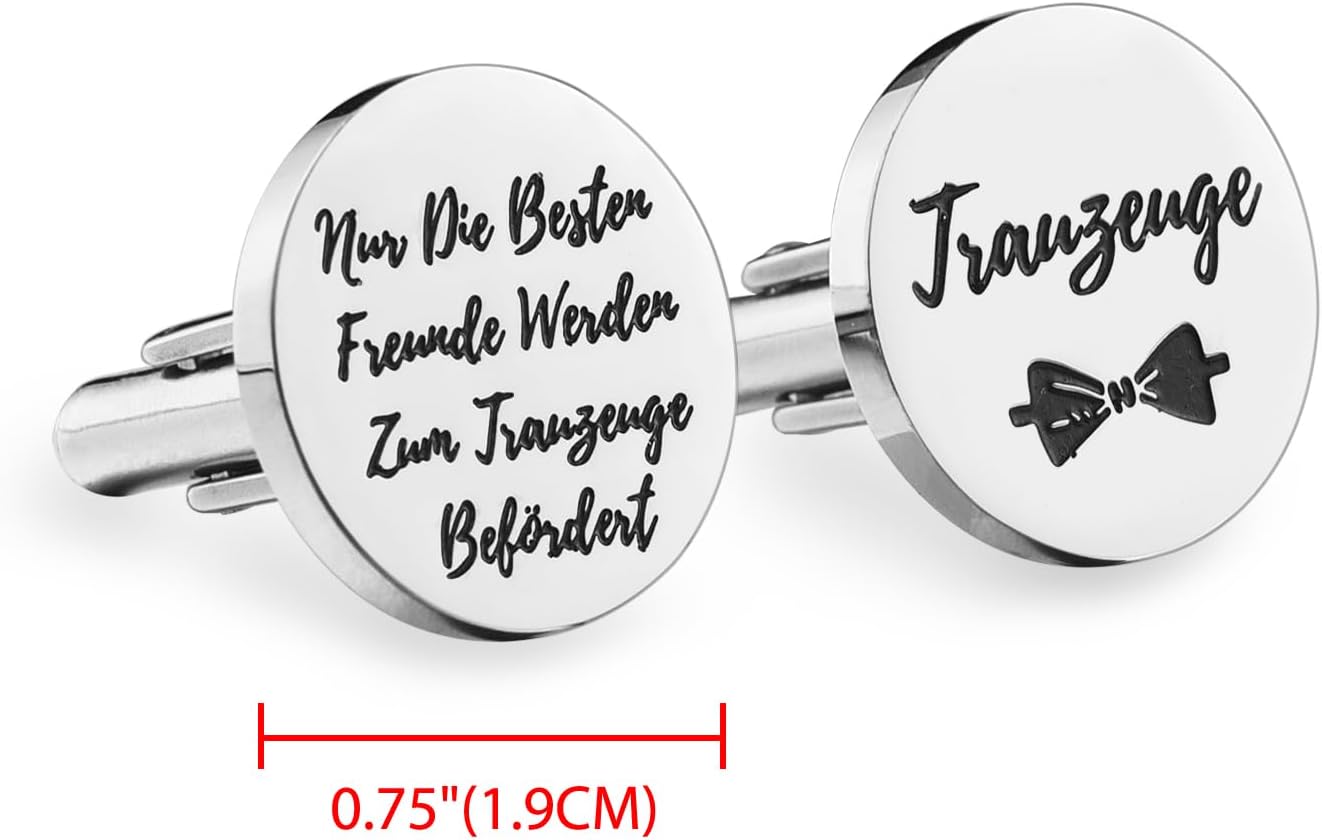 Manschettenknöpfe aus Edelstahl für den Trauzeugen zur Hochzeit