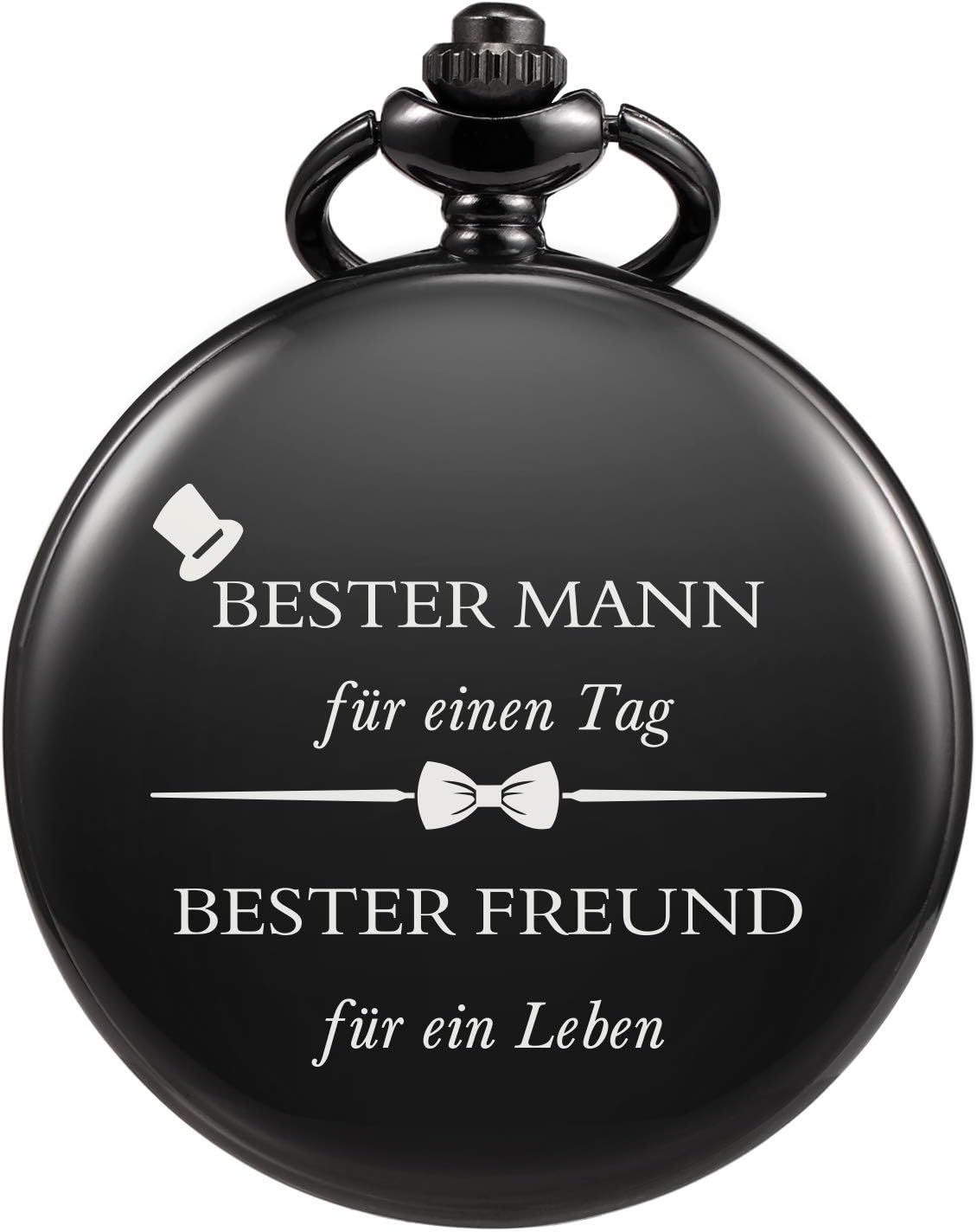 Personalisierte Quarz-Taschenuhr für Trauzeugen zur Hochzeit