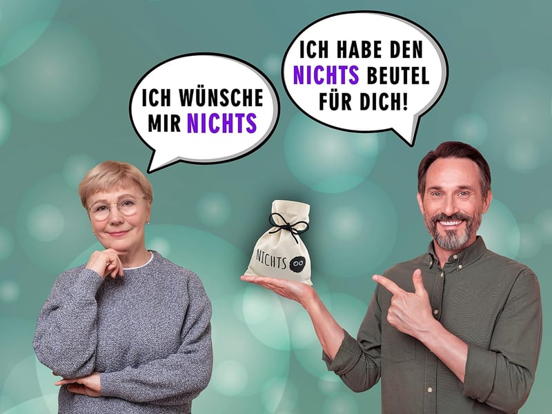 Geschenkbeutel „NICHTS“ aus Baumwolle 25 x 18 cm
