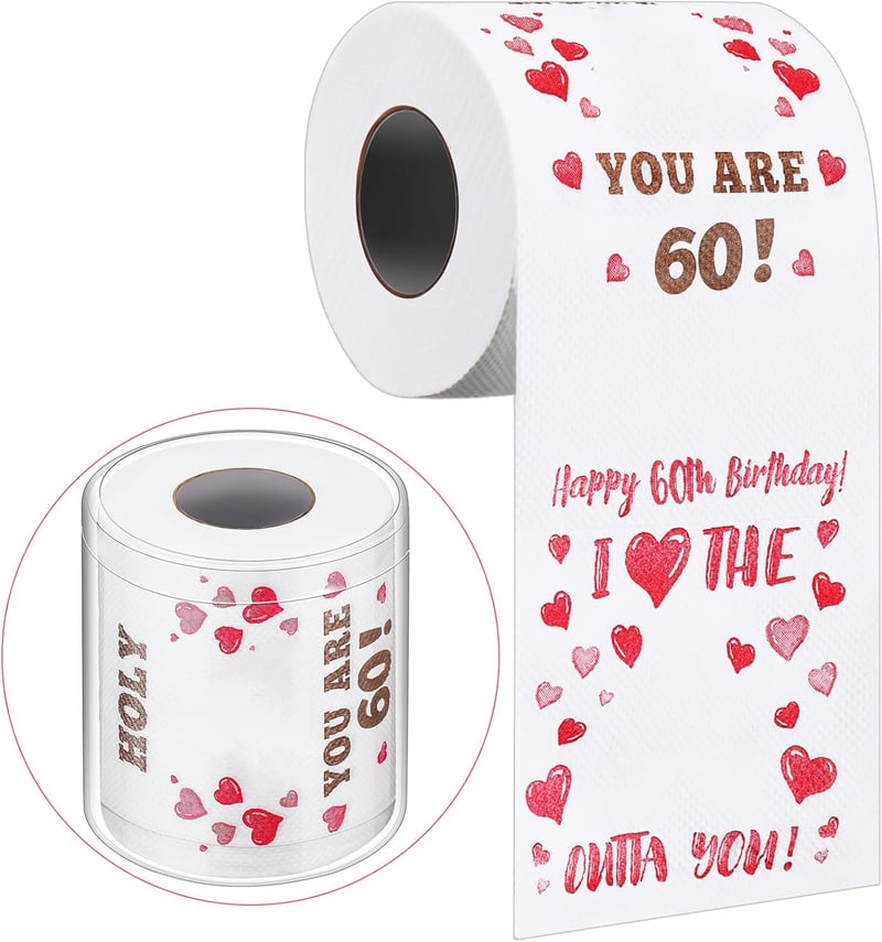 Lustiges Toilettenpapier zum 60. Geburtstag für Männer und Frauen
