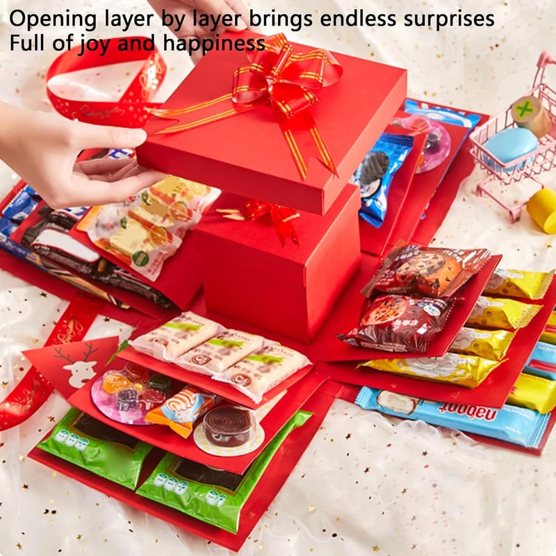 Kreative 6-lagige Explosions-Geschenkbox für Paare (Schwarz)