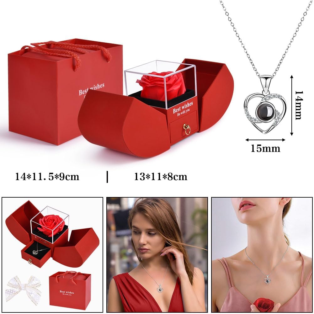 Ewige Rosen Halskette Set – 