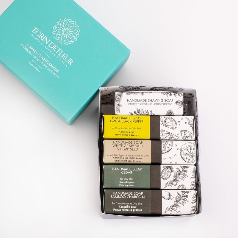 Bio-Seifen Geschenkset für Männer – 5 Sorten kaltgepresst