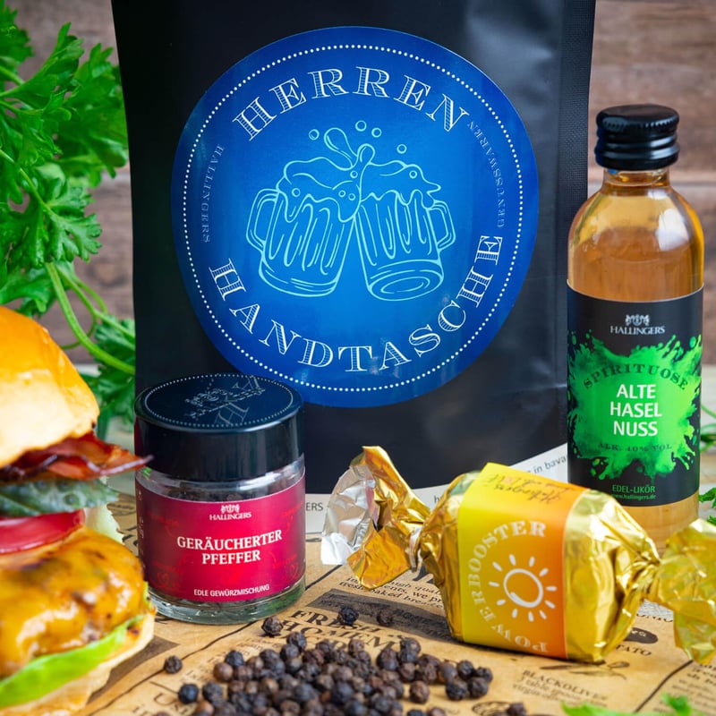 Herrenhandtasche mit Nougat, Haselnusslikör & Pfeffer zum Vatertag