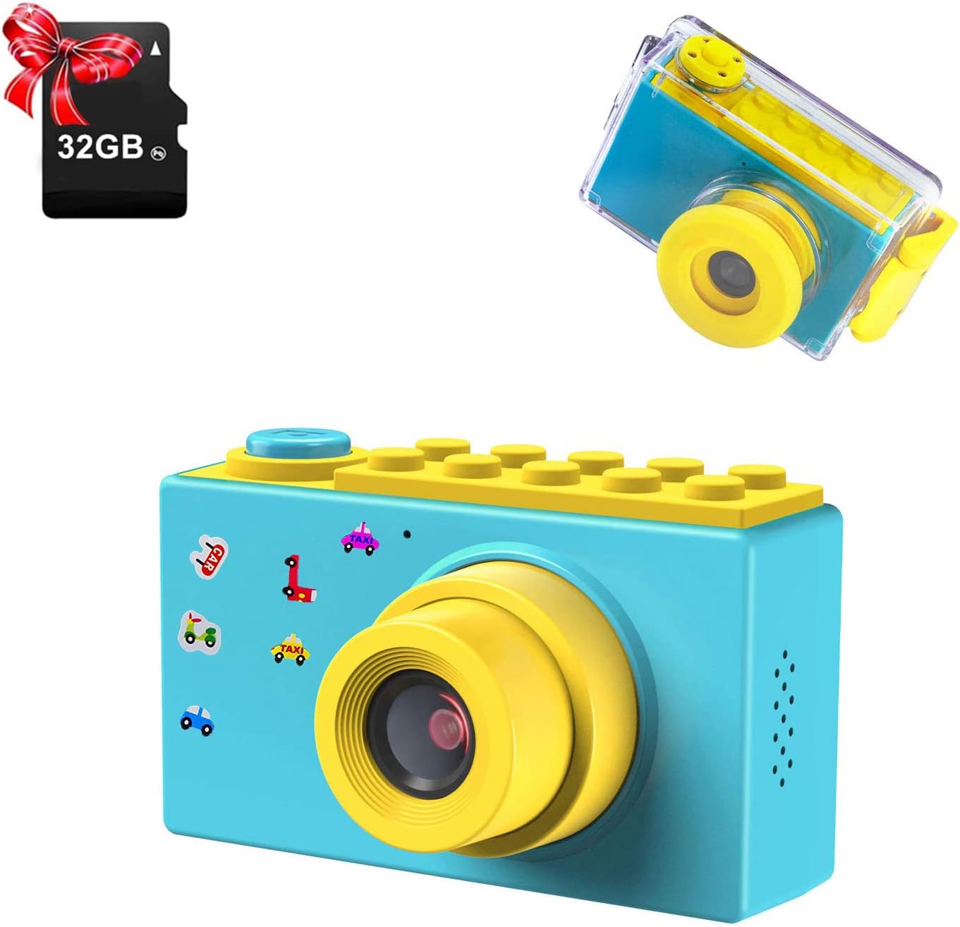 Wasserdichte Digitalkamera mit 8MP und 1080P für Kinder (Blau)