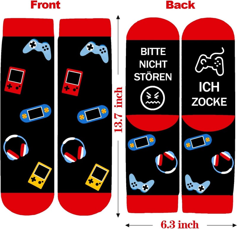 Lustige Gaming-Socken für Teenager und Jungen (12-14 Jahre)