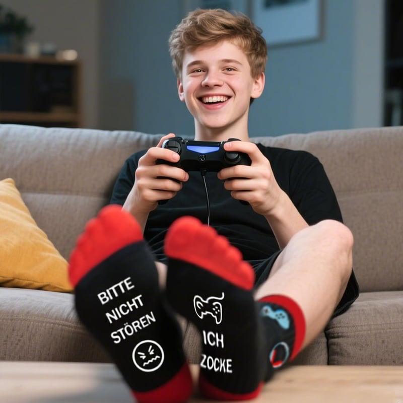 Lustige Gaming-Socken für Teenager und Jungen (12-14 Jahre)
