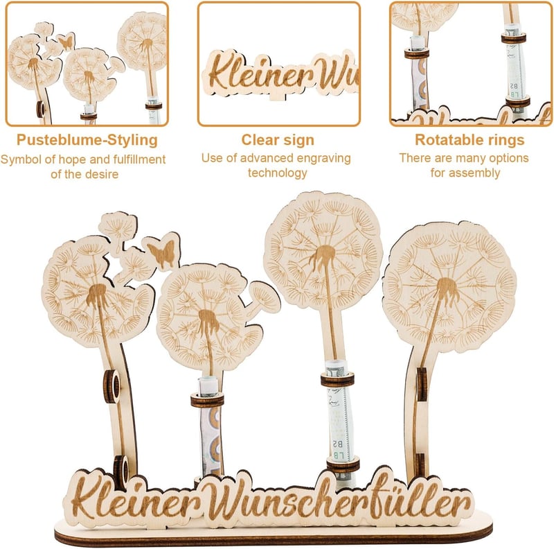 Personalisierte Pusteblume Geldgeschenkverpackung für Geburtstage