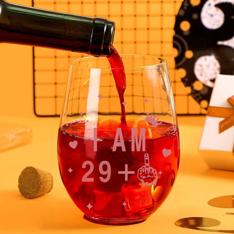 Weinglas zum 30. Geburtstag – Stielloses Jubiläumsglas für Feiern