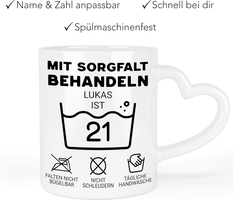 Personalisierte Tasse zum 18. Geburtstag für Paare