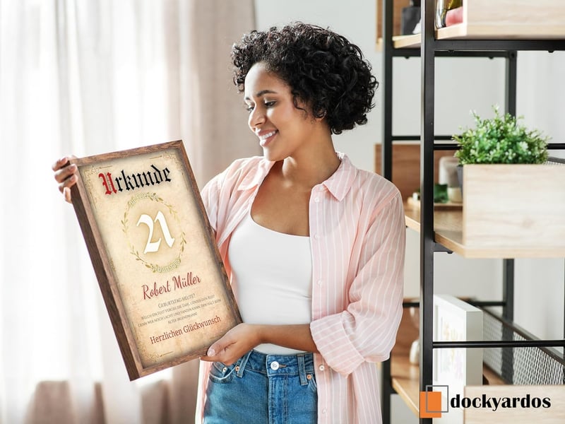 Personalisierte Geburtstagsurkunde zum 21. Geburtstag für Paare