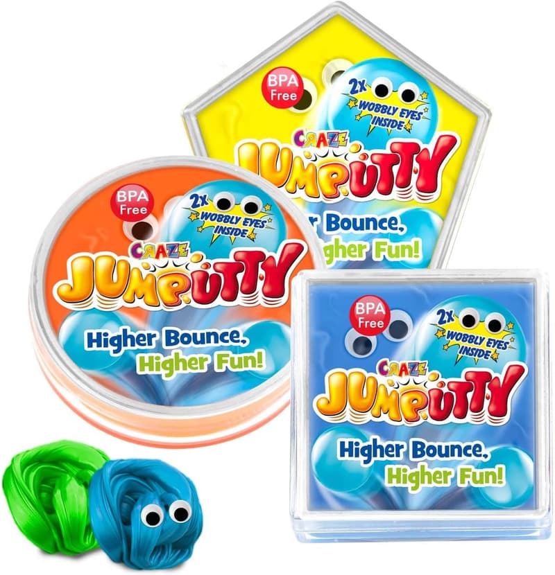 Bunte Knetmasse für Kinder – JUMPUTTY Hüpfknete 15g Dose