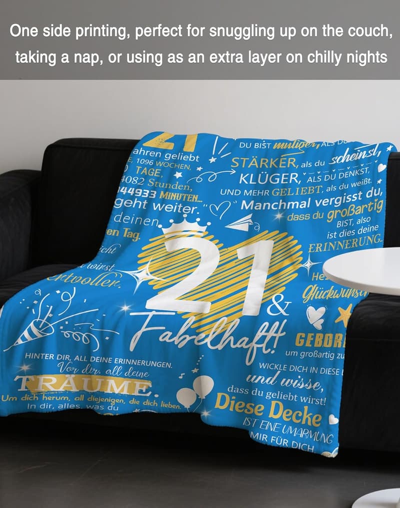 21. Geburtstag Decke – Inspirierendes Geschenk für Männer und Frauen