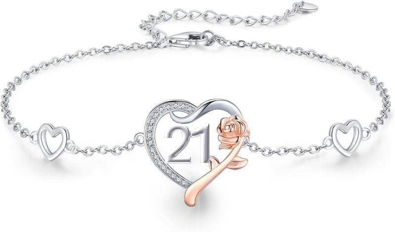 Personalisierbares 925 Sterling Silber Armband zum 50. Geburtstag für Frauen