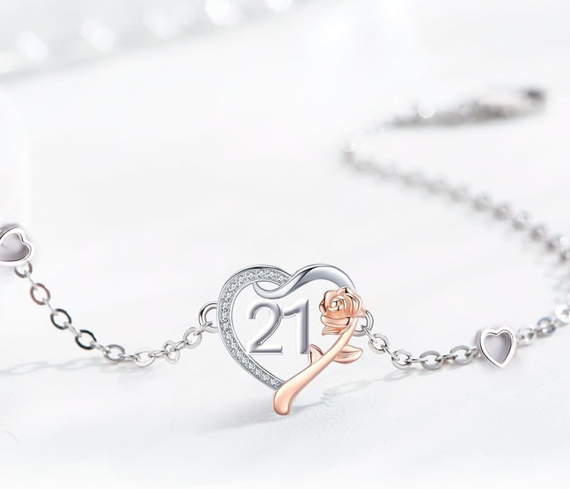 Personalisierbares 925 Sterling Silber Armband zum 50. Geburtstag für Frauen