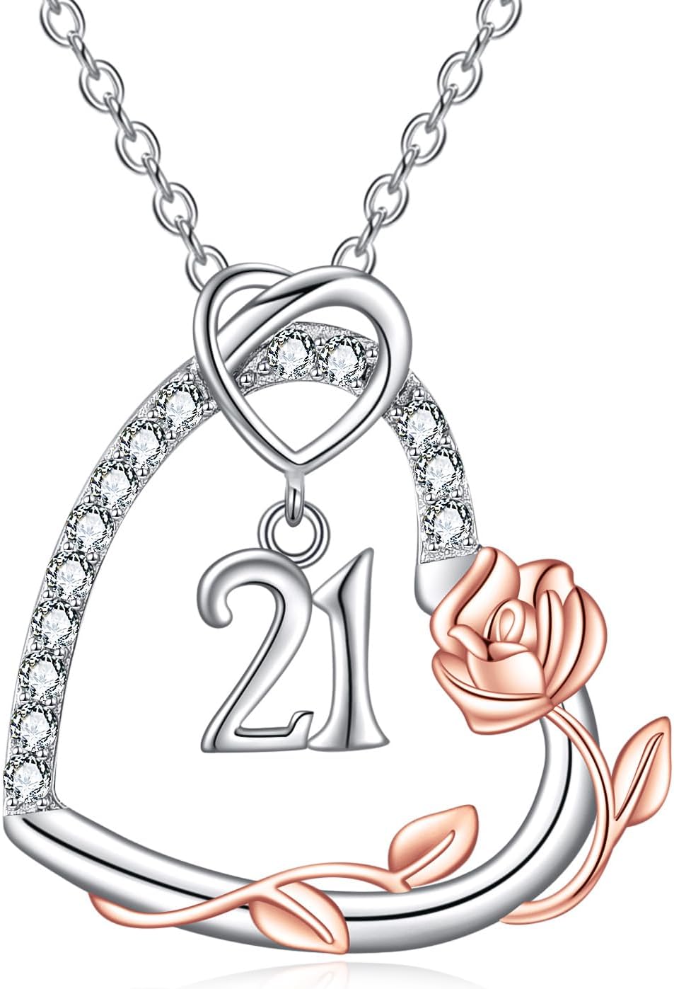 925 Sterling Silber Herz Anhänger Halskette für 18. Geburtstag Mädchen