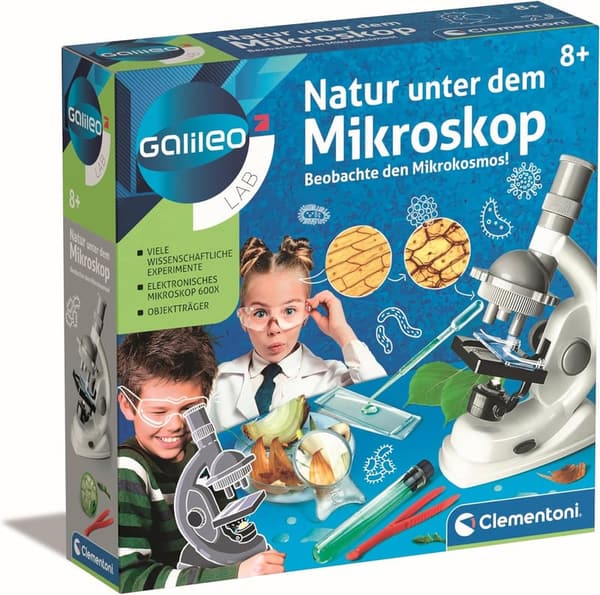 Clementoni Mikroskop für Kinder – Biologie-Labor ab 8 Jahren