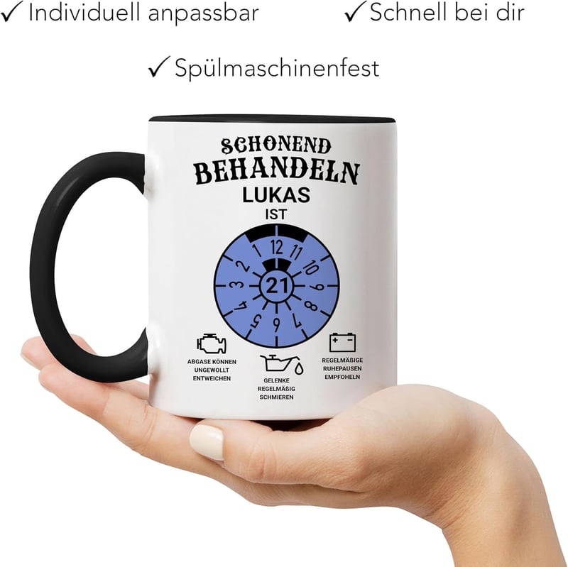 Personalisierte Tasse zum 18. Geburtstag für Männer und Frauen