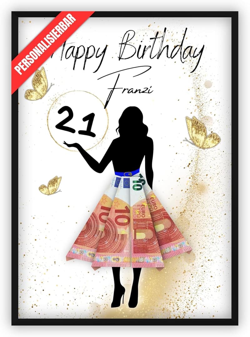Geldgeschenk zum 21. Geburtstag für Frauen und Mädchen