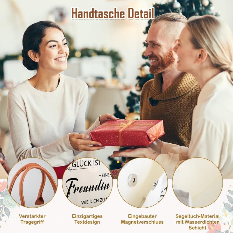 Personalisierte Canvas Einkaufstasche mit Spruch für Freundinnen