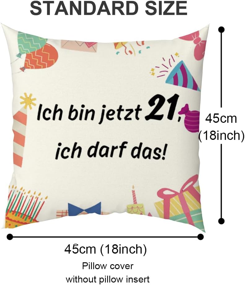 Kissenbezug zum 21. Geburtstag für Frauen und Männer