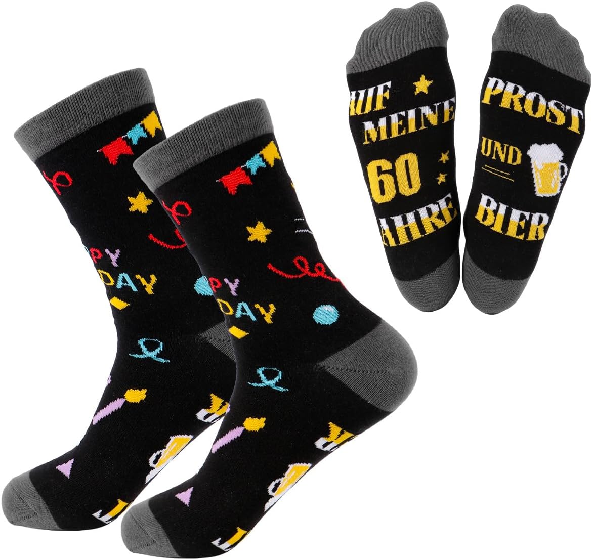 Witzige Socken Geschenke mit Sprüchen, 18 cm Bundhöhe, 21 cm Fußlänge