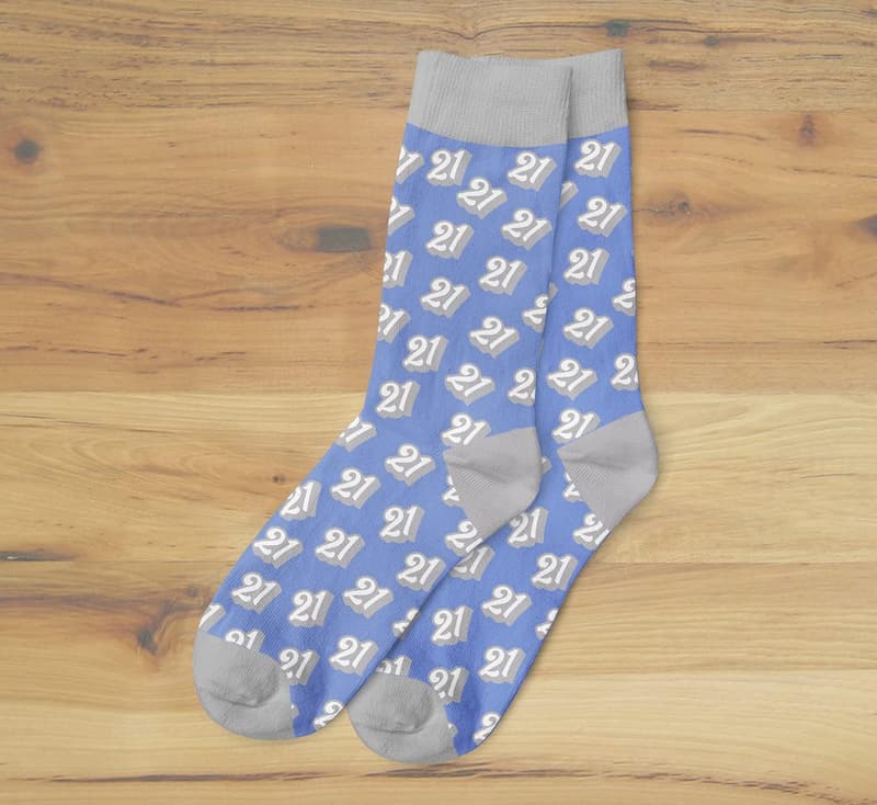 Socken zum 21. Geburtstag für Herren, Größe 6-11
