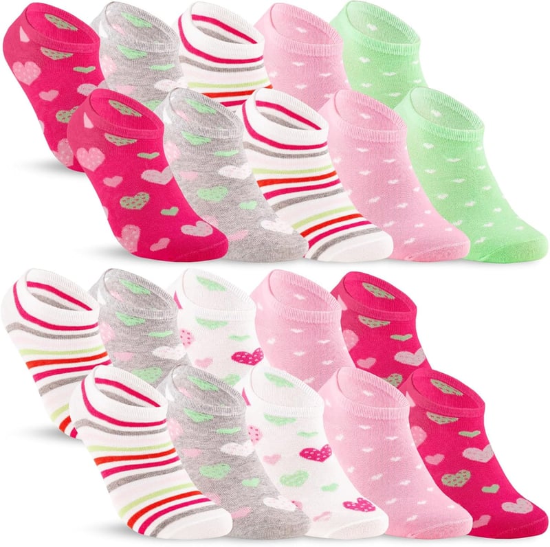 Baumwoll-Sneaker Socken für Kinder – 10 Paar Jungen & Mädchen