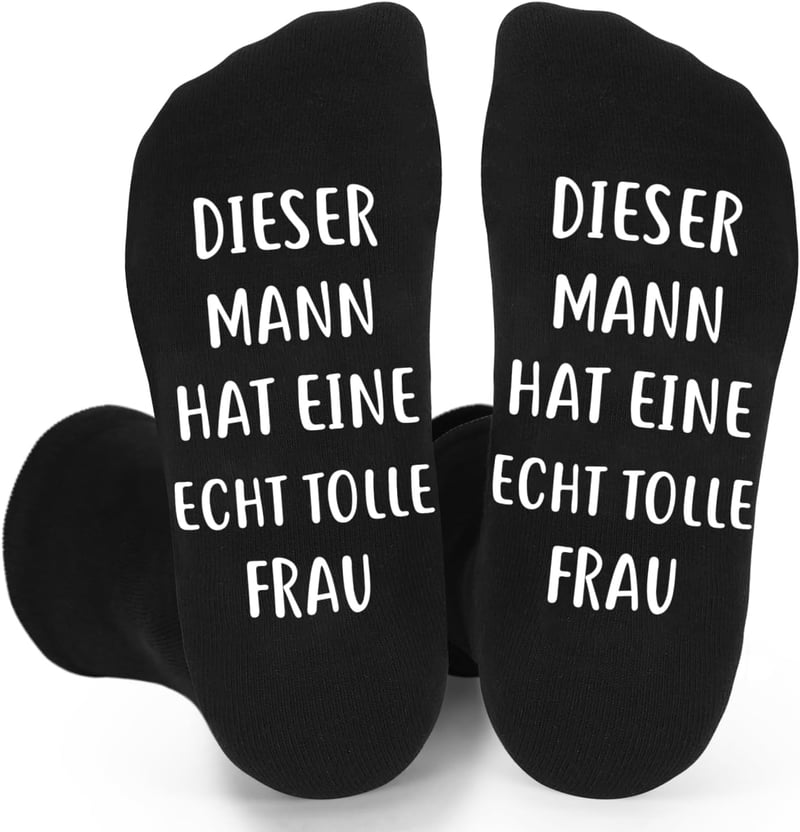 Lustige schwarze Socken für Männer, Geschenkidee zum Geburtstag