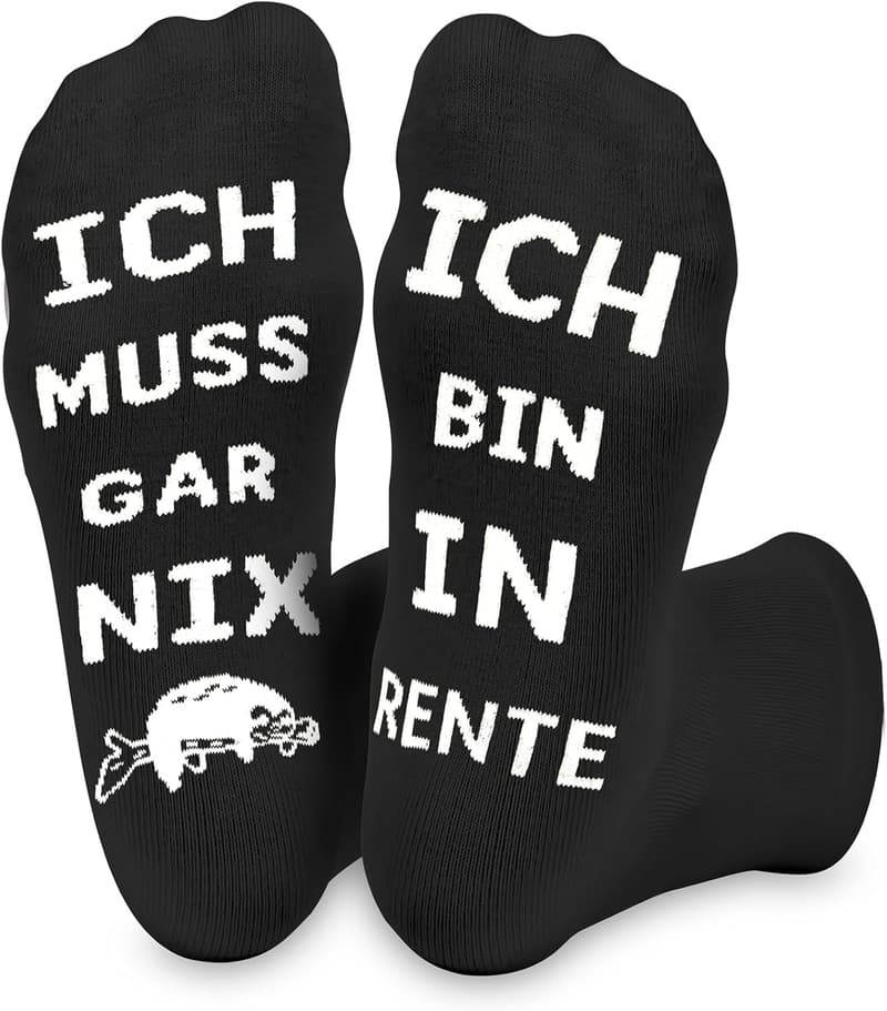 Lustige Socken zum Renteneintritt für Männer und Frauen