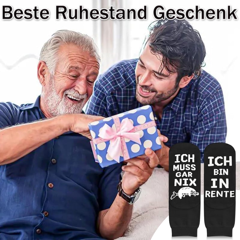 Lustige Socken zum Renteneintritt für Männer und Frauen