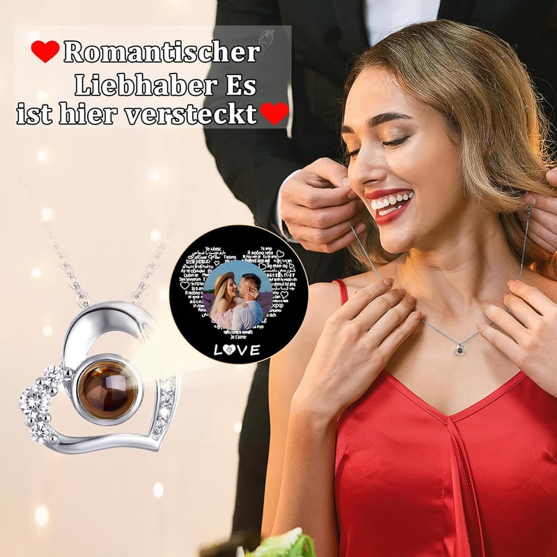 Personalisierte Bild-Halskette mit 18-Karat-Vergoldung für Weihnachten