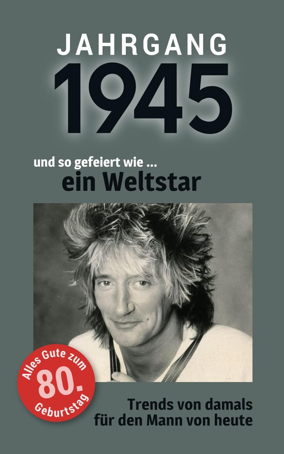 80. Geburtstag Geschenkset: Glückwunschkarte & Überraschungsbuch für Männer