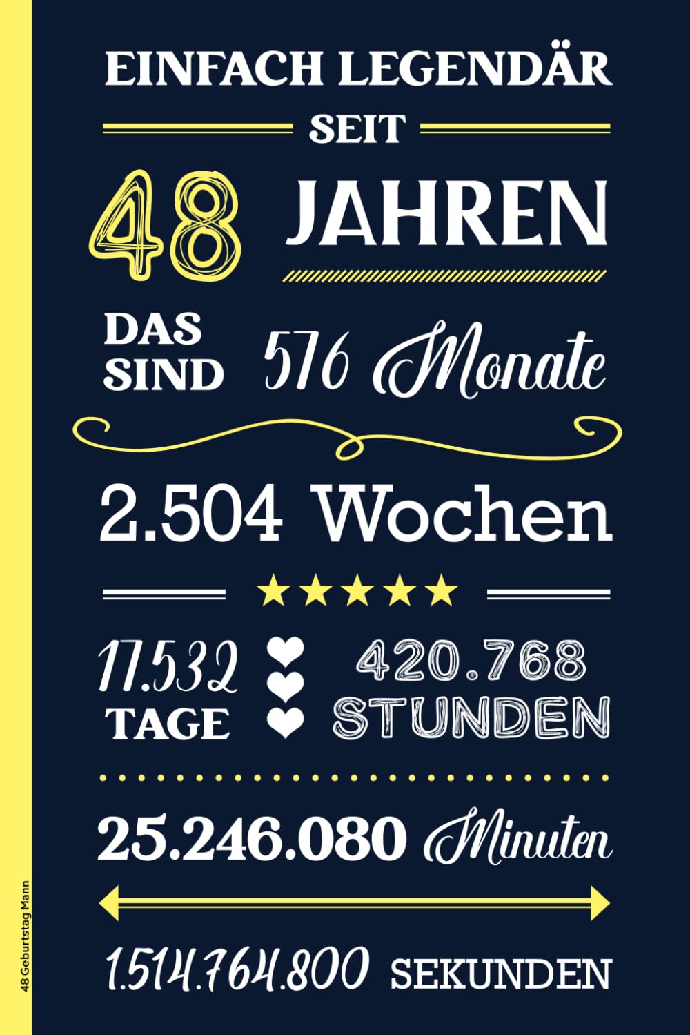 Notizbuch zum 48. Geburtstag für Männer – liniert, Geschenkideen