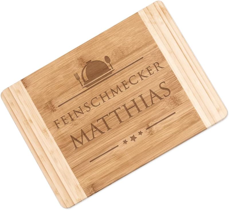 Bambus Schneidebrett mit Gravur 35x25 cm – ideales Geschenk für Männer