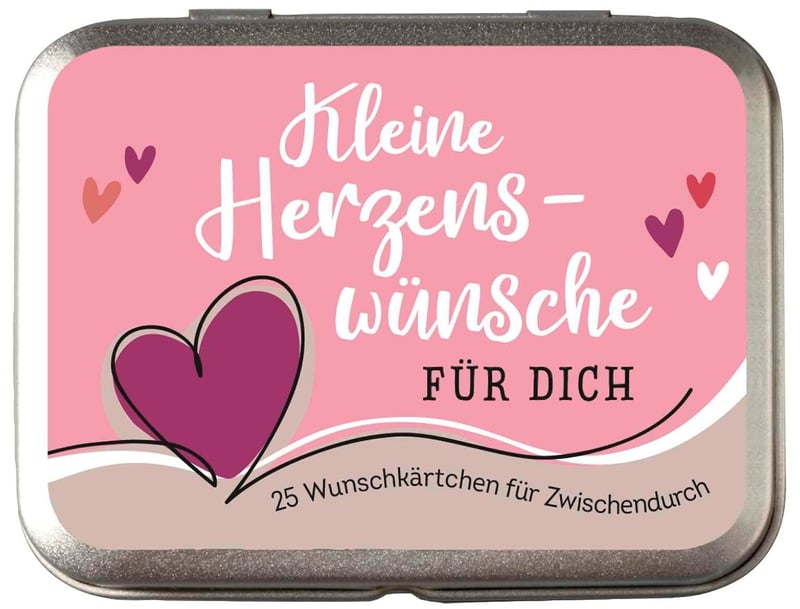 Herzenswünsche Metallbox mit 25 Affirmationen für Dich
