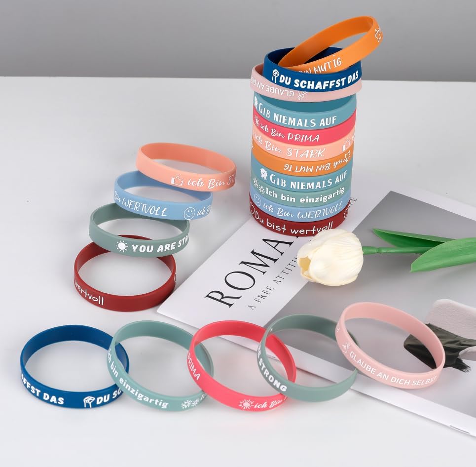 Inspirierende Silikonarmbänder als Motivationsgeschenk für Teenager