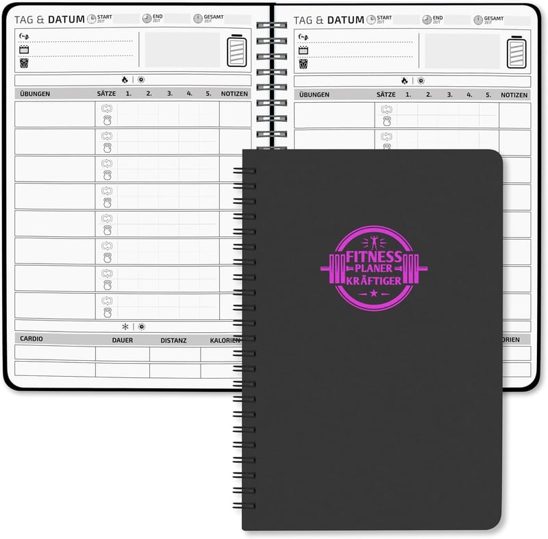 A5 Trainingstagebuch für Frauen – Schweißfestes Fitness Journal mit 186 Workouts