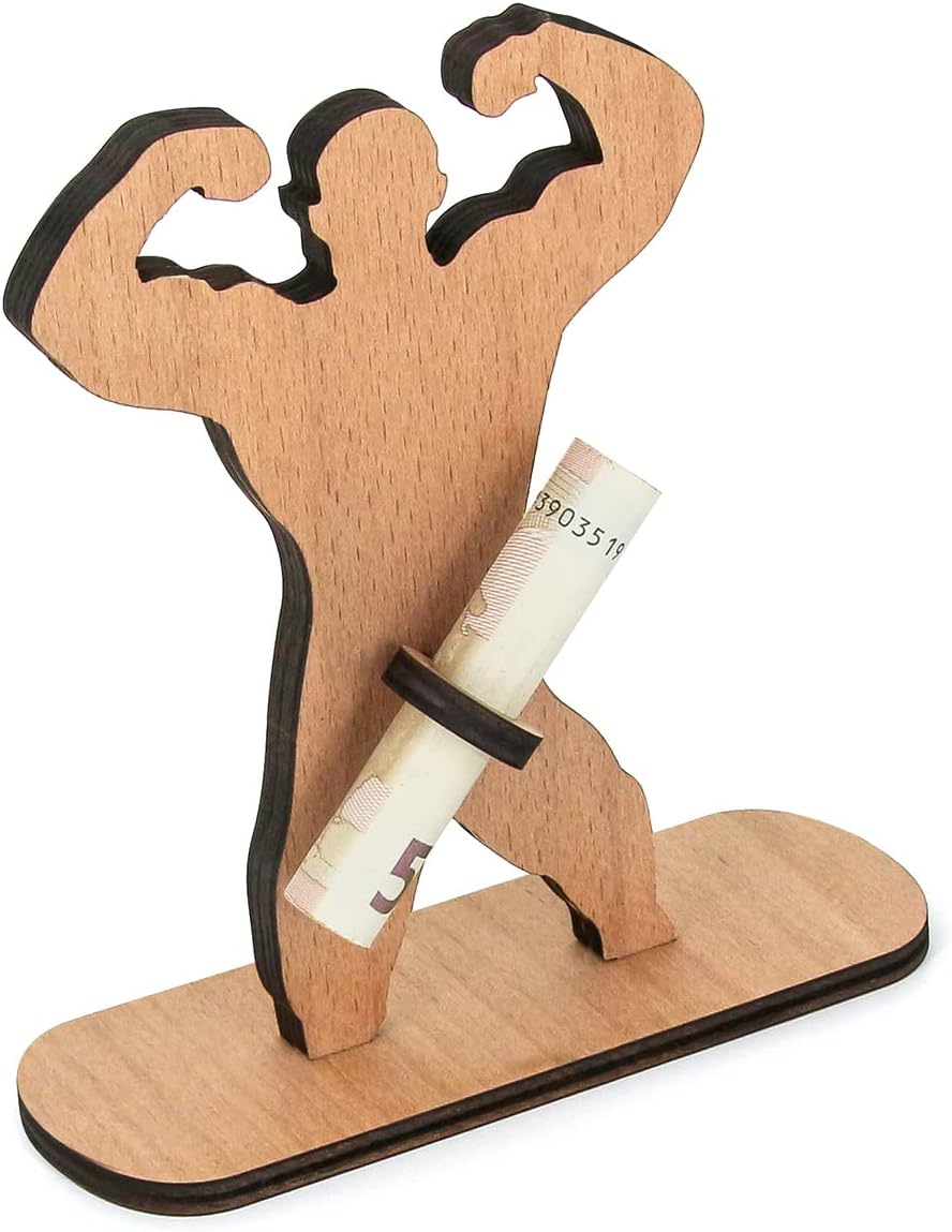 Originelles Holz-Geldgeschenk für sportliche Männer zum Geburtstag