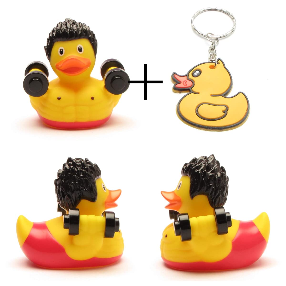 Badeente Bodybuilding mit Schlüsselanhänger – Geschenk für Fitness-Freaks