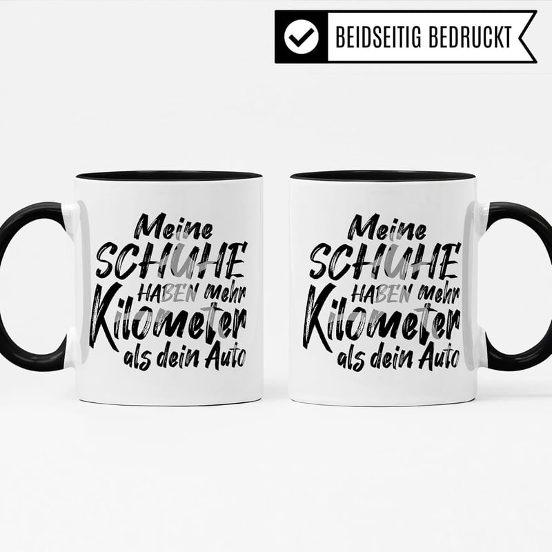 Humorvolle Kaffeetasse für Jogger – Geschenk für Läuferinnen