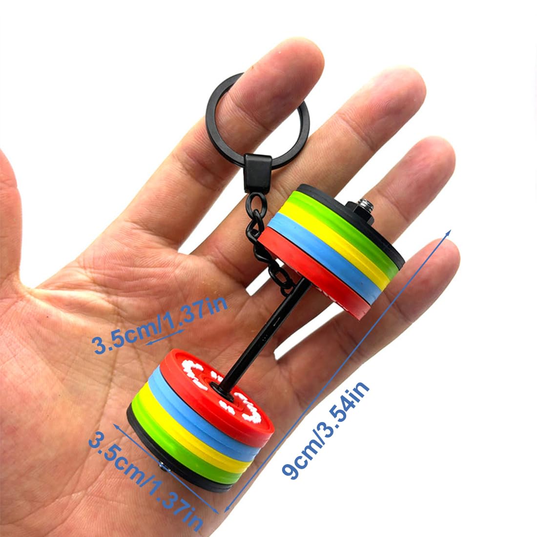 Fitness Schlüsselanhänger mit abnehmbaren Hantelplatten für Männer