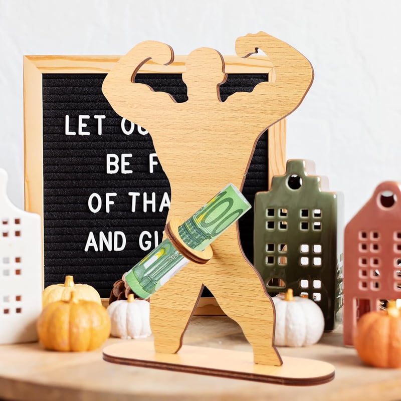 Kreatives Geldgeschenk zum Geburtstag für Sportenthusiasten - Holz Gutscheinständer