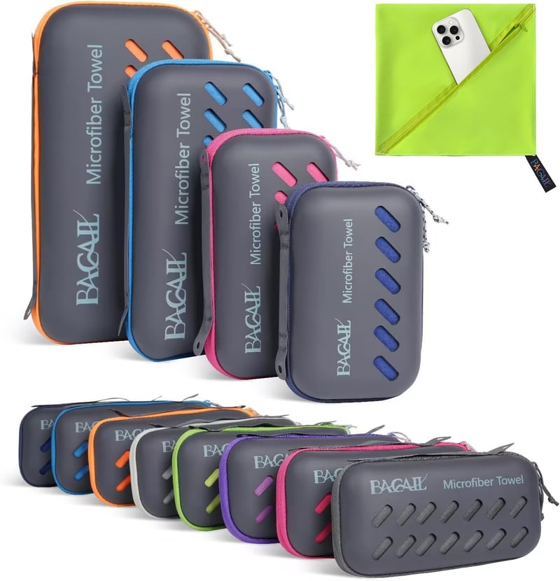 Kompaktes Mikrofaser-Handtuch mit atmungsaktiver Box - ideal für Sport und Reisen