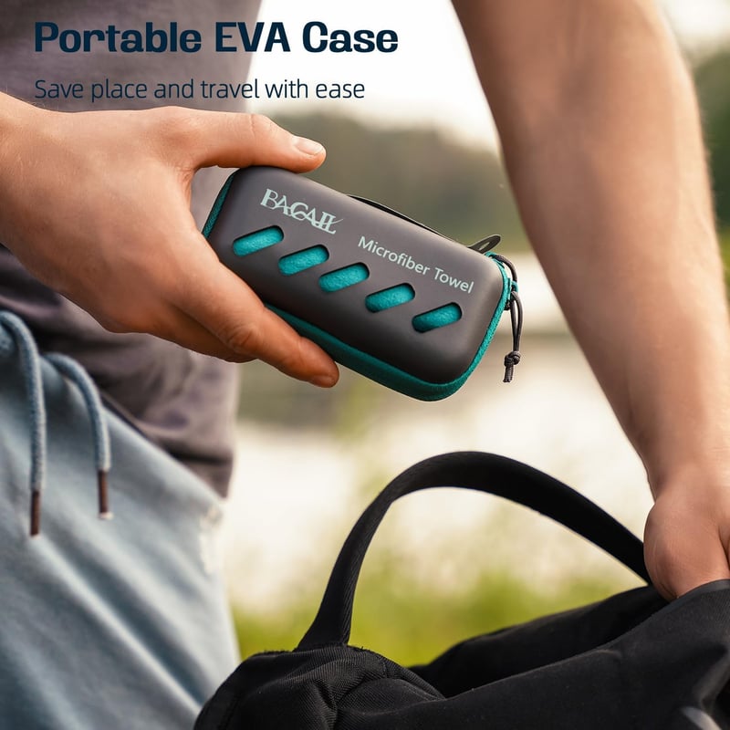 Kompaktes Mikrofaser-Handtuch mit atmungsaktiver Box - ideal für Sport und Reisen