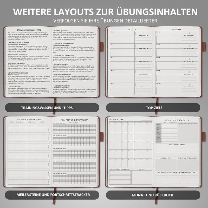 Trainingstagebuch A5 für Krafttraining – 186 Workouts & Fitness Journal