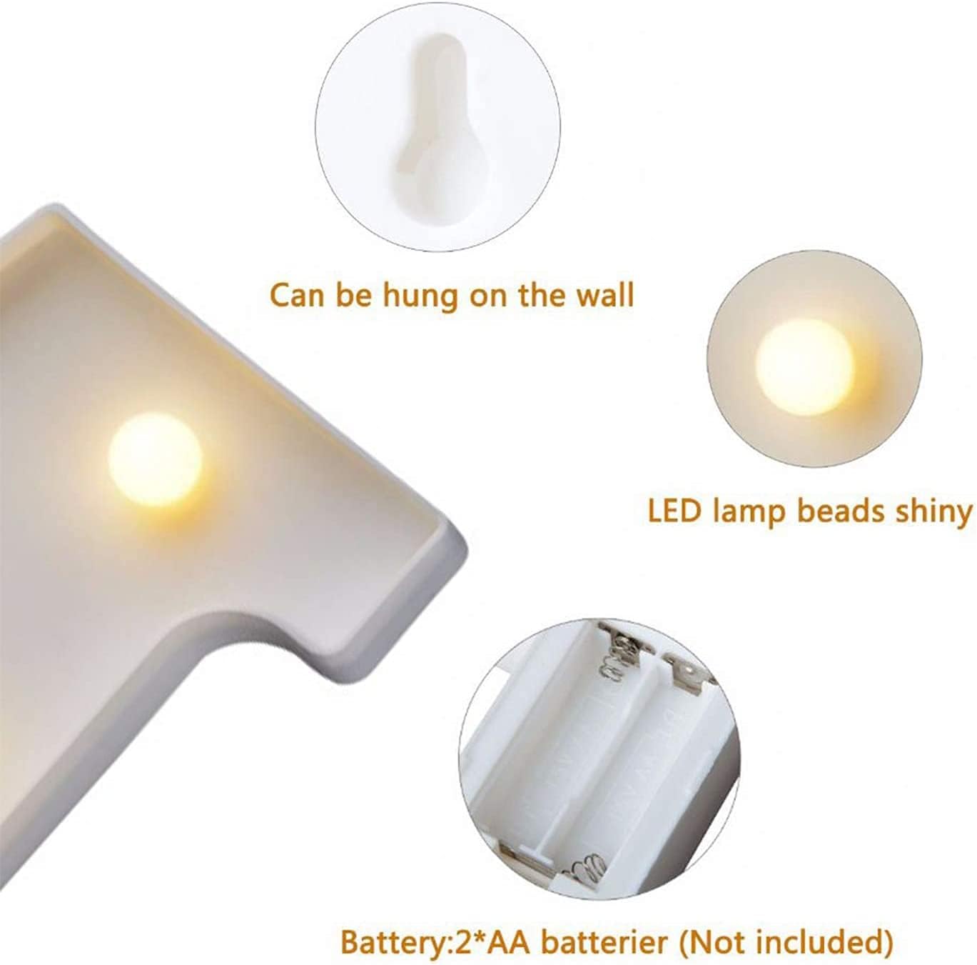 LED Zahlenlampe für Geburtstagsfeiern und Hochzeiten, warmweiß