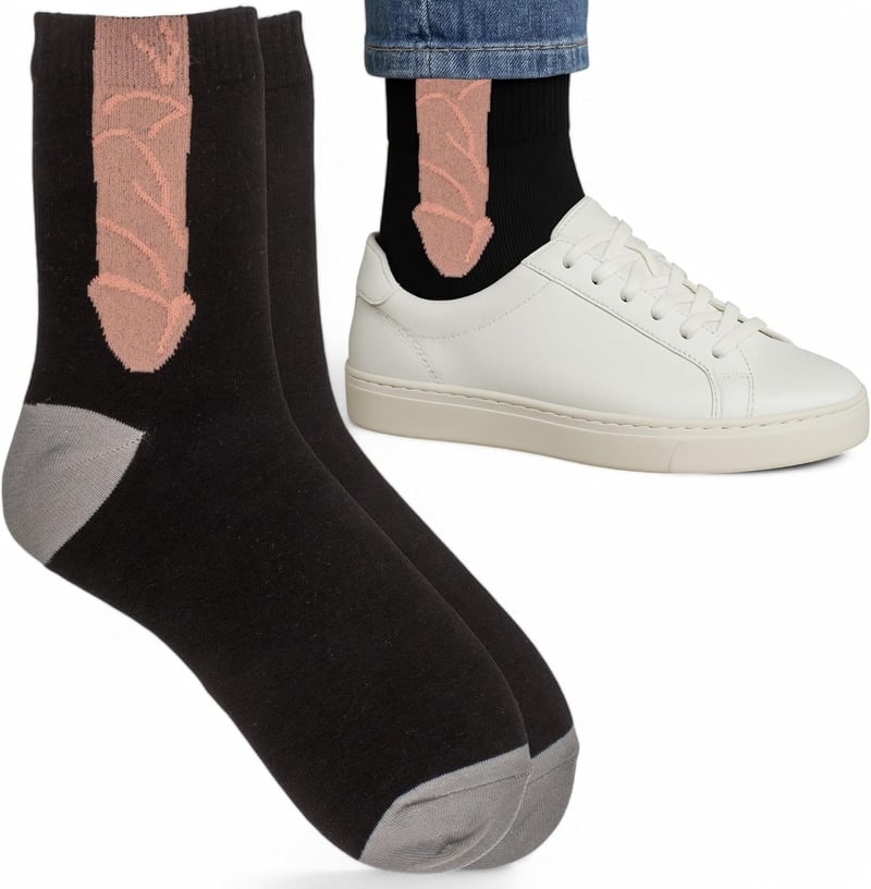 Lustige Herrensocken mit Penis-Motiv aus Baumwolle